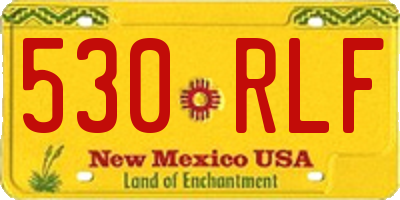 NM license plate 530RLF