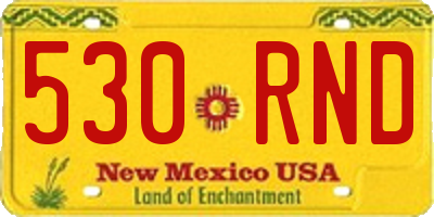 NM license plate 530RND