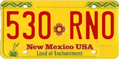 NM license plate 530RNO