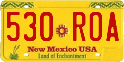 NM license plate 530ROA