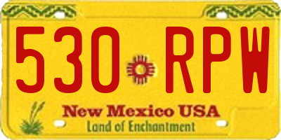 NM license plate 530RPW