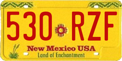 NM license plate 530RZF