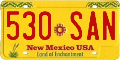 NM license plate 530SAN