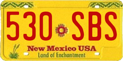 NM license plate 530SBS
