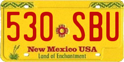 NM license plate 530SBU