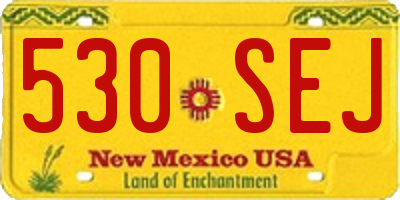 NM license plate 530SEJ