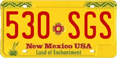 NM license plate 530SGS