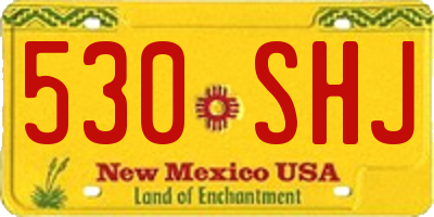 NM license plate 530SHJ