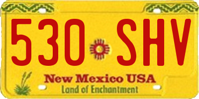 NM license plate 530SHV