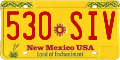 NM license plate 530SIV