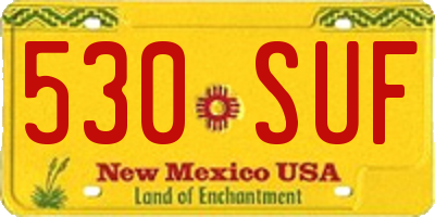 NM license plate 530SUF