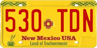 NM license plate 530TDN