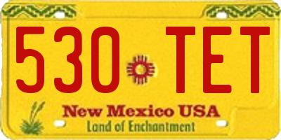 NM license plate 530TET