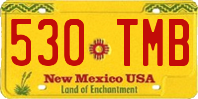 NM license plate 530TMB