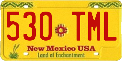 NM license plate 530TML