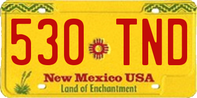 NM license plate 530TND