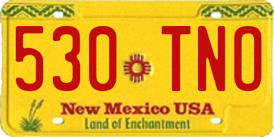 NM license plate 530TNO