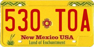 NM license plate 530TOA