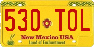 NM license plate 530TOL