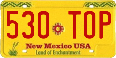 NM license plate 530TOP