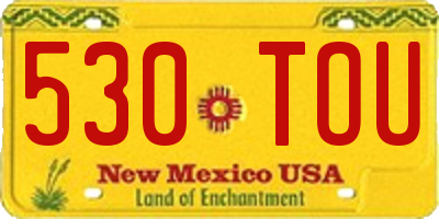 NM license plate 530TOU