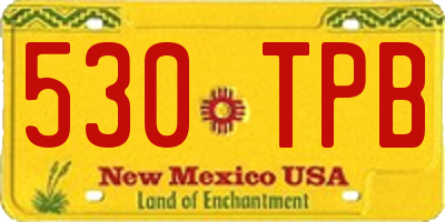 NM license plate 530TPB