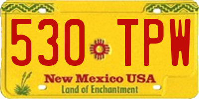 NM license plate 530TPW