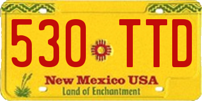 NM license plate 530TTD