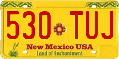 NM license plate 530TUJ
