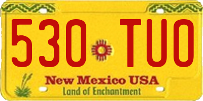 NM license plate 530TUO