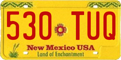 NM license plate 530TUQ