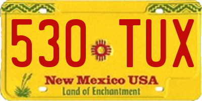 NM license plate 530TUX