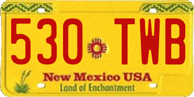 NM license plate 530TWB