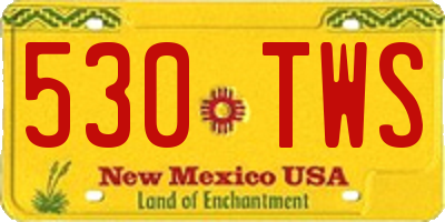 NM license plate 530TWS