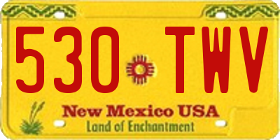 NM license plate 530TWV