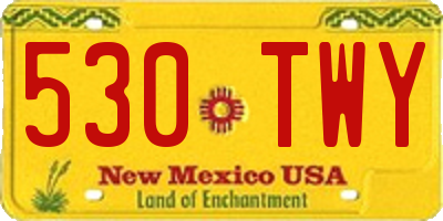 NM license plate 530TWY