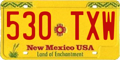 NM license plate 530TXW
