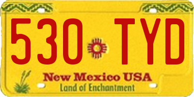 NM license plate 530TYD