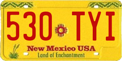 NM license plate 530TYI