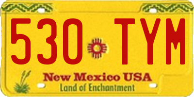 NM license plate 530TYM