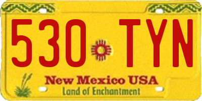 NM license plate 530TYN