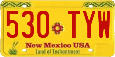 NM license plate 530TYW