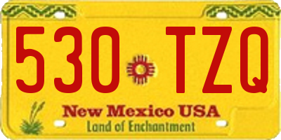 NM license plate 530TZQ