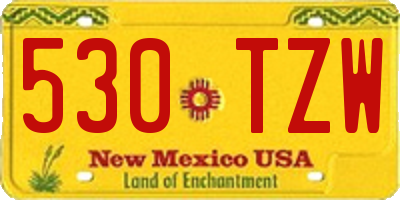 NM license plate 530TZW