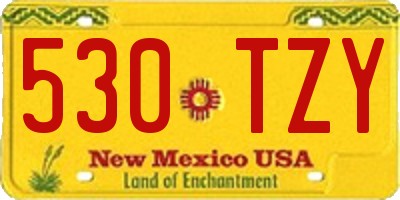 NM license plate 530TZY