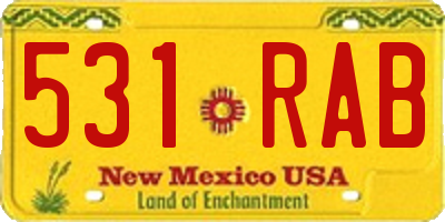 NM license plate 531RAB