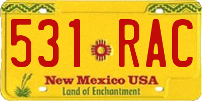 NM license plate 531RAC