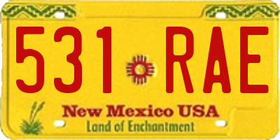 NM license plate 531RAE