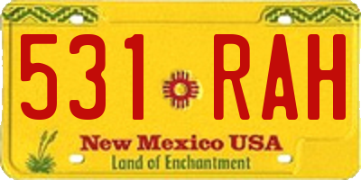 NM license plate 531RAH