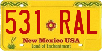 NM license plate 531RAL